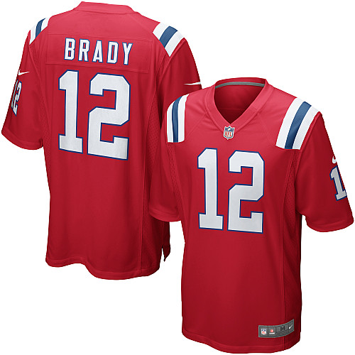 Men's Game Tom Brady Nike Jersey Red Alternate - #12 NFL New England Patriots